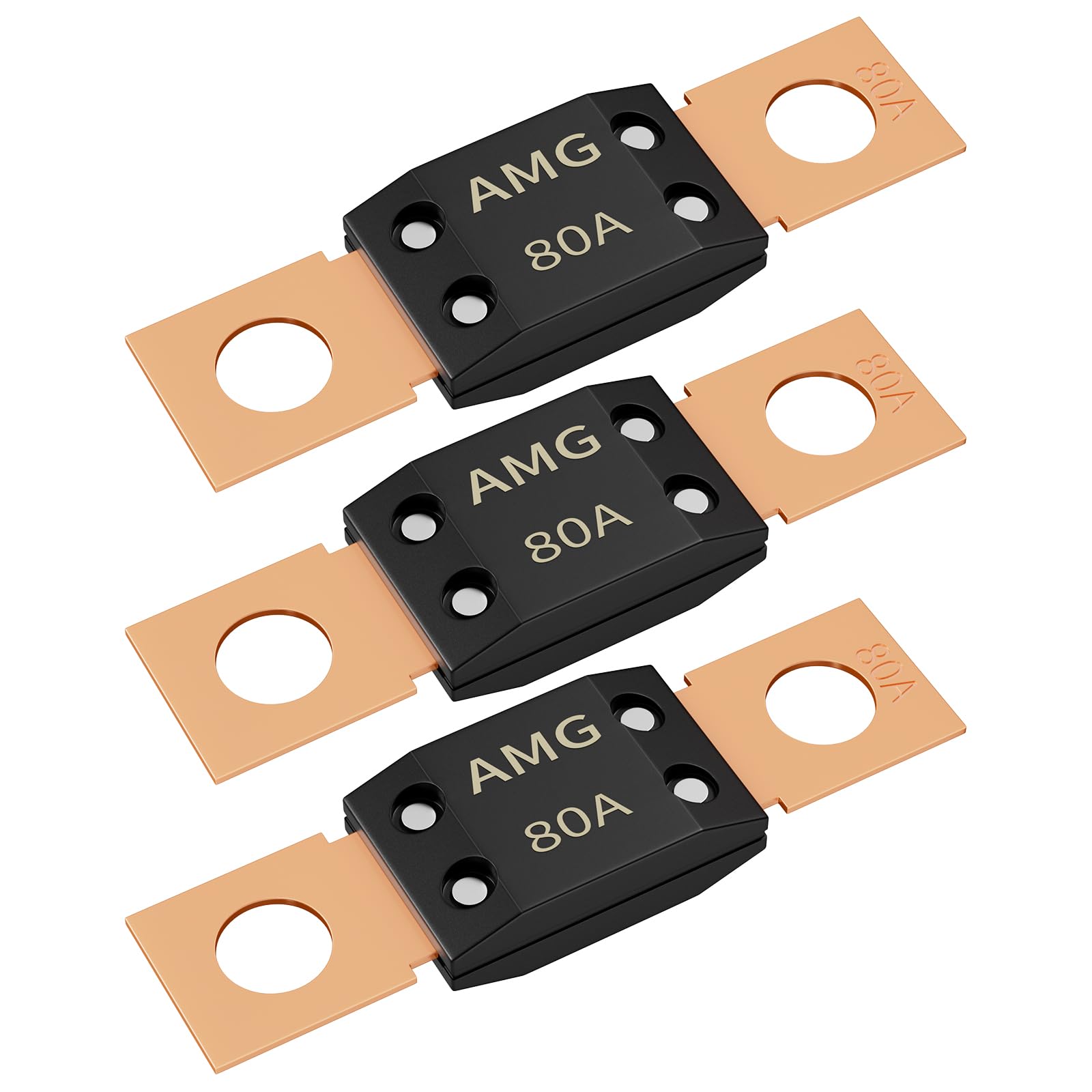 Joinfworld 80A MEGA Fuse, AMG Fuse for Cars,Trucks,Caravan,Boats - 3Pcs