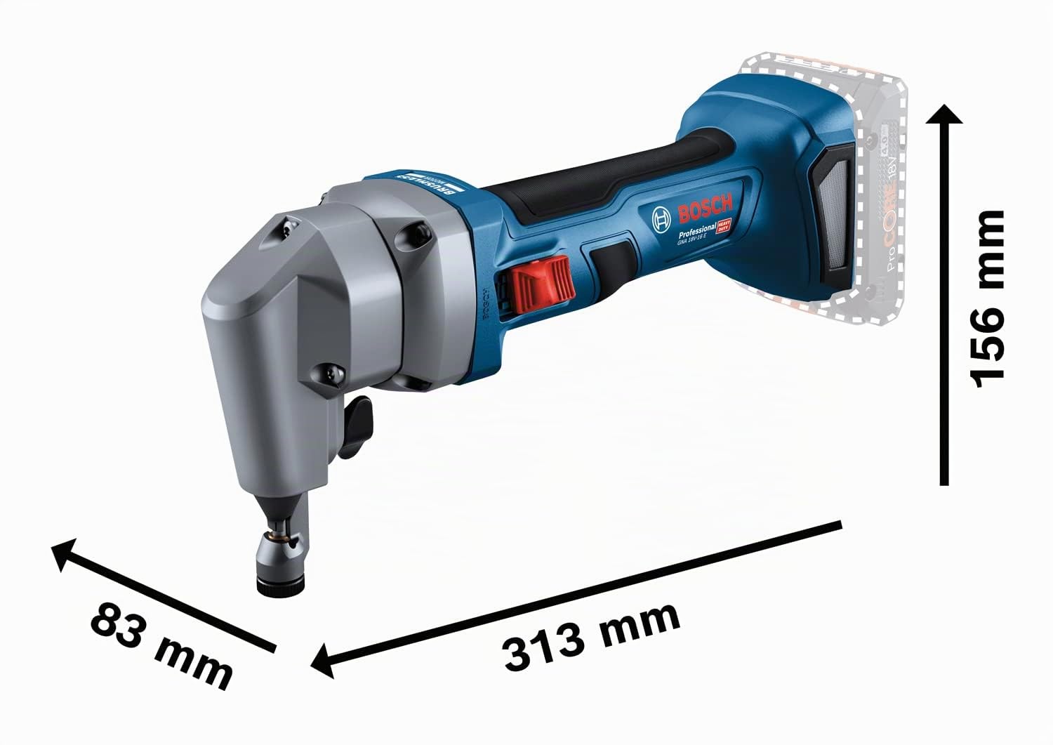 Bosch Professional 18V System grignoteuse sans-fil GNA 18V-16 E (puissance 700 W, moteur sans charbon)