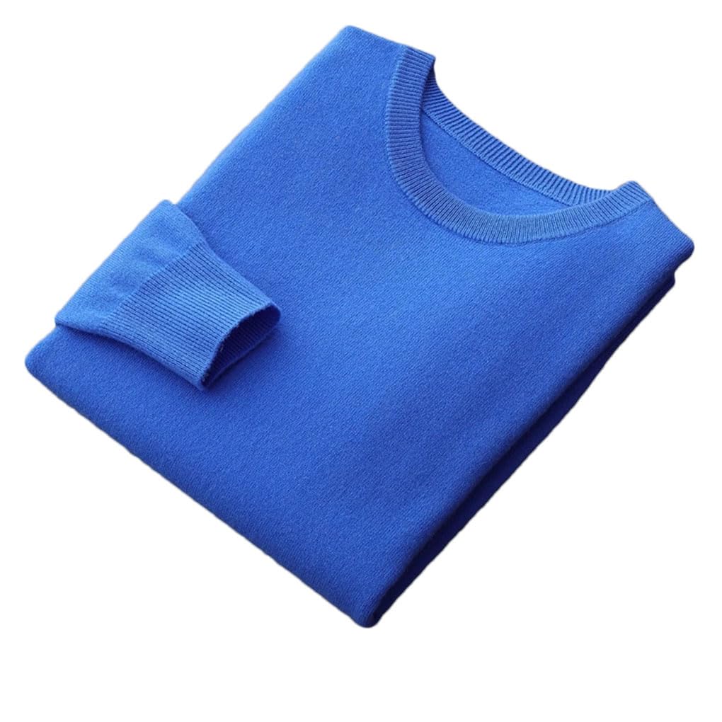 Męski sweter okrągły dekolt sweter cienki jednolity kolor slim fit casual sweter z długim rękawem