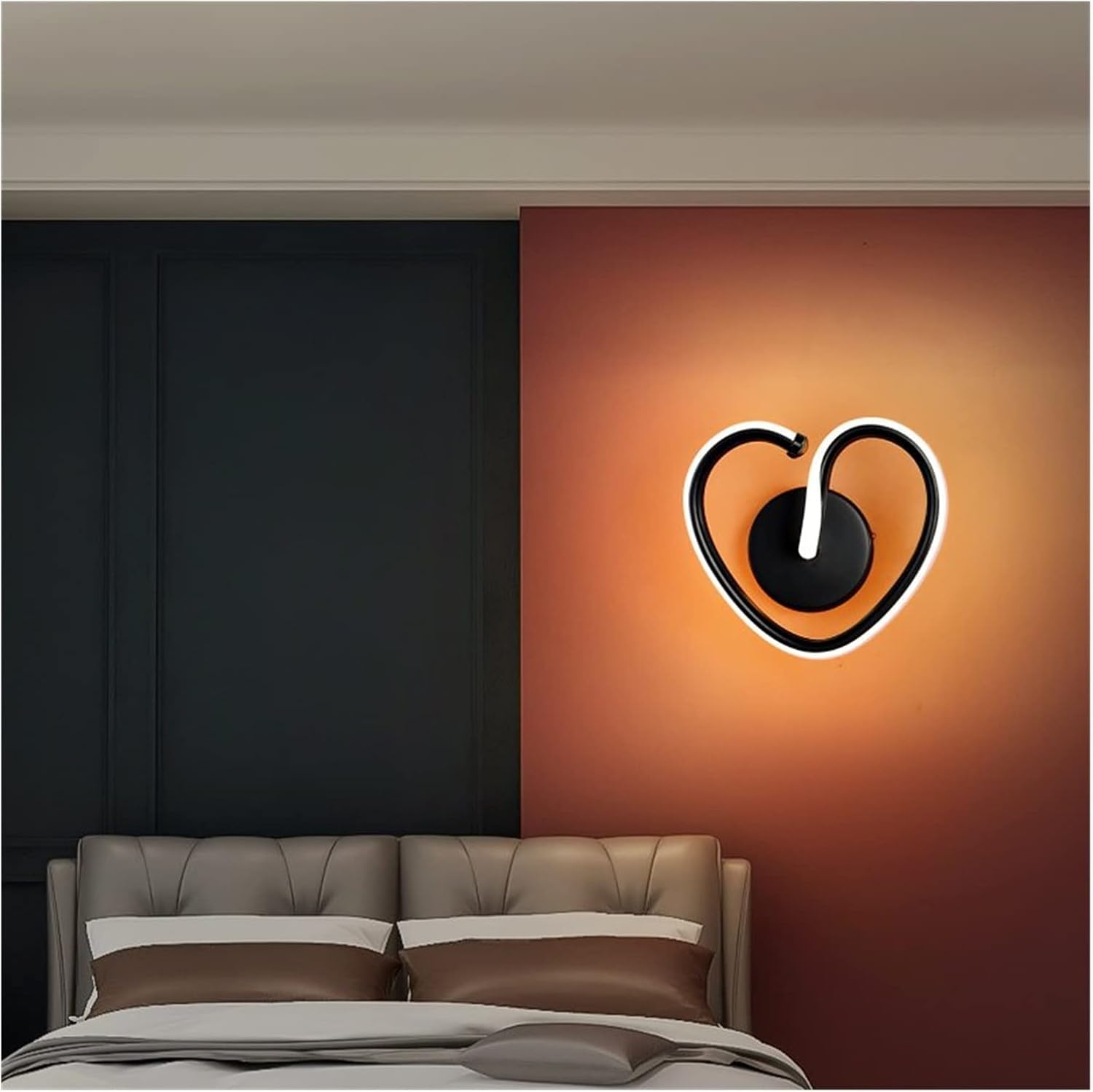 HPTHLY Led Wall Lamps Compatible With Living Room Bedroom Bedside Study Corridor Aisle Gold Black Light Indoor Lighting Fixture Dimmable,Luxury (Black19X17Cm9W)