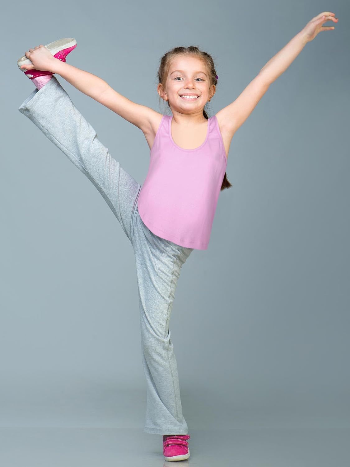 Bencailor 3 Pcs Girls Dance Tank Top Racerback Crop Tank Top Sleeveless Girls Tops Vests for Children - Image 3