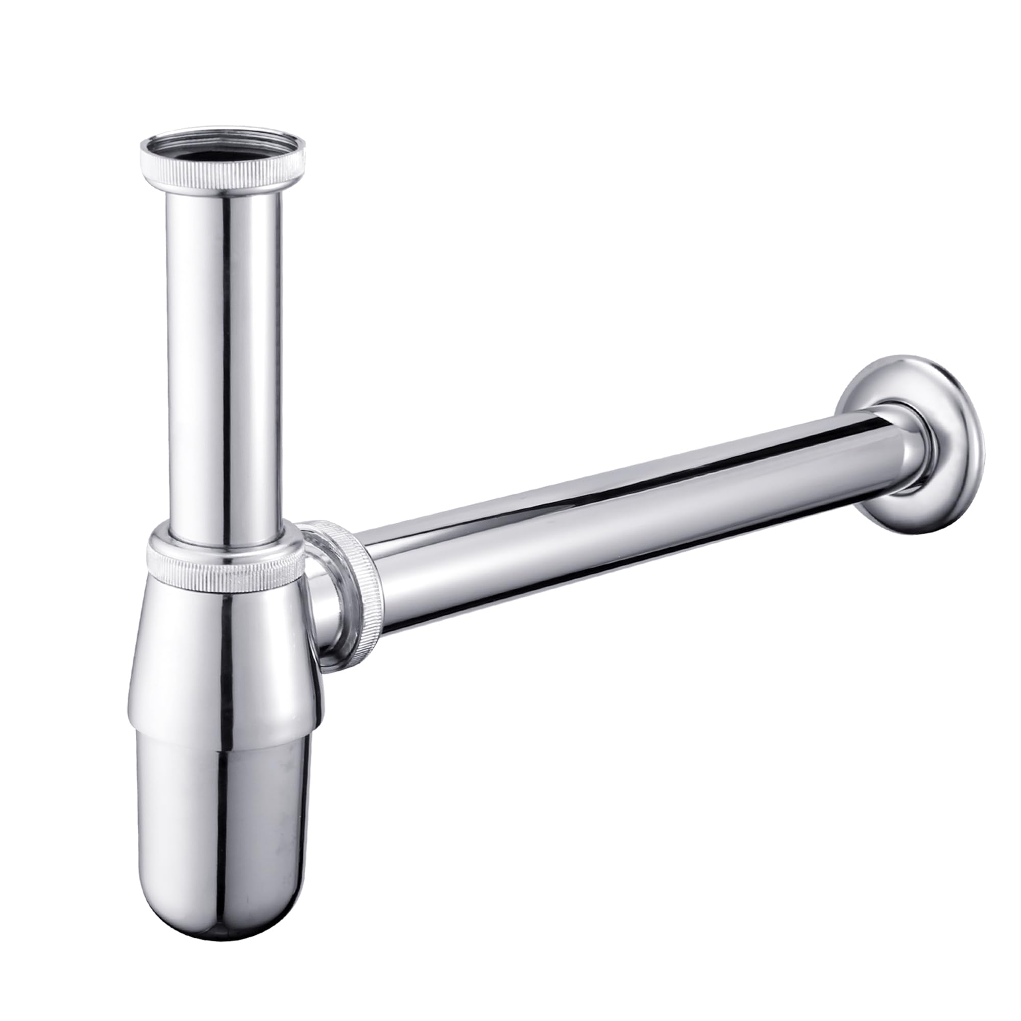 Round Bottle Trap Basin Waste Trap Height Adjustable P-Trap 1 1/4 x 32 mm Universal Deodorant Trap Chrome Odor Trap Adjustable Height & Outlet Plumbing Drain Tube for Bathroom Sink & Washbasin
