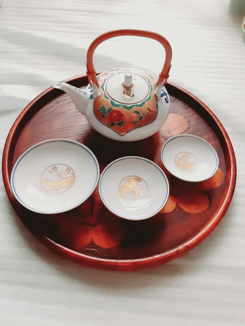 柿右衛門】染錦 松竹梅文 湯呑揃/蓋付湯呑/未使用品 柿右衛門】染錦