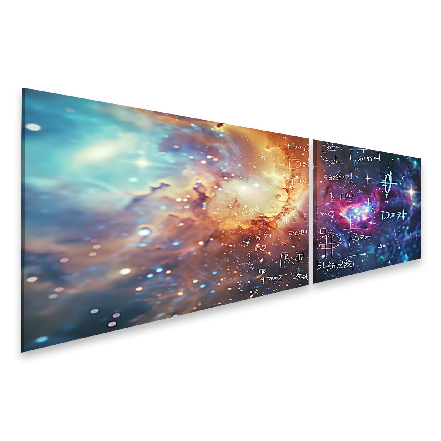islandburner Cuadro sobre lienzo galaxia universo mural con fórmulas matemáticas y físicas: tema científico laboratorio astrofísico planetario lienzo lienzo