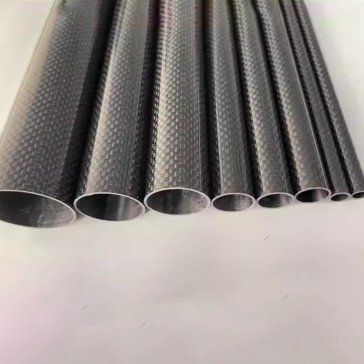 2 Sztuki Rurki Z Włókna Węglowego 3K Wysoka Twardość Nawijane Puste Pręty Długość 500mm Średnica Zewnętrzna 5-27mm Błyszczące Do Ram Drona Czterowirnikowego Ramiona Podwozia Akcesoria DIY Dron RC(6x4x