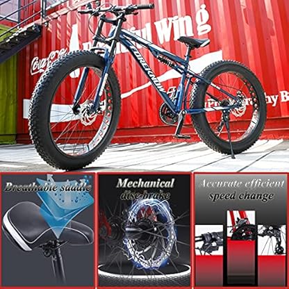 YQCXG Mountainbikes, Mountainbike 26 Zoll Fat Tire für Männer und Frauen, Doppelfederung für Erwachsene Mountain Trail Mountainbikes, All Terrain Fahrrad mit verstellbarem Sitz und Doppe – Bild 8