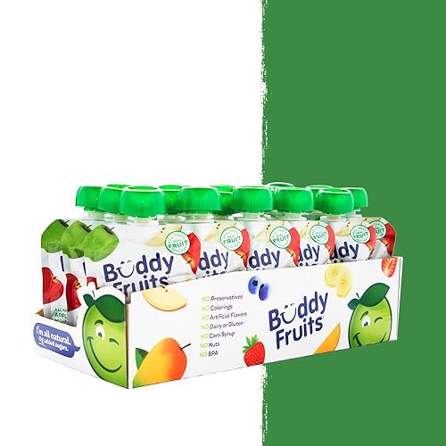 Miniatura 26 de Buddy Fruits Snacks To Go Puré de manzana sin azúcar de mango sin azúcar, bolsa de 3.2 onzas (18 unidades) sin gluten, frutos secos, conservantes