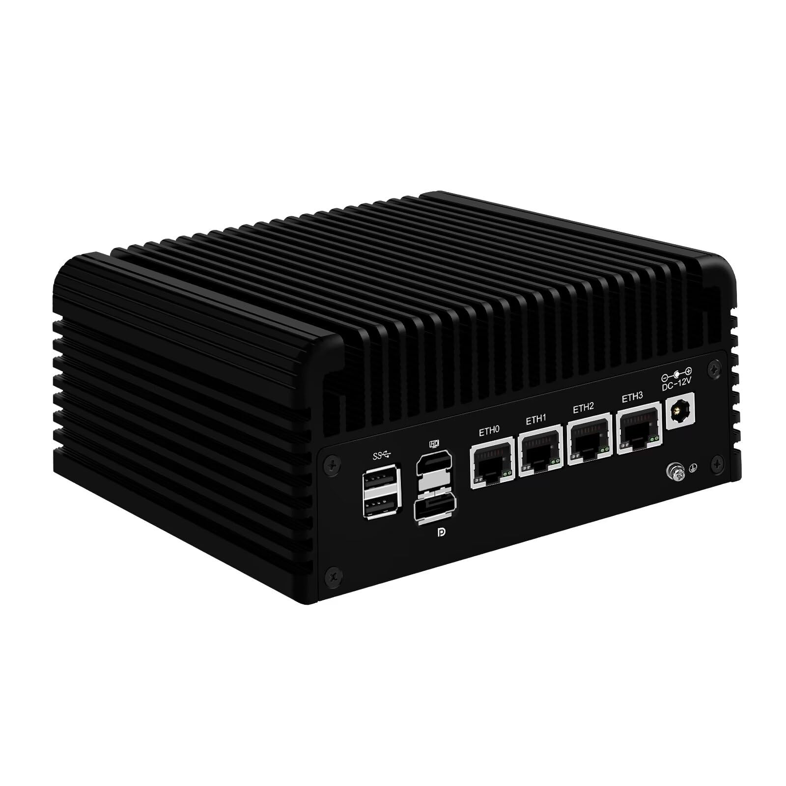 Mini PC Firewall N100, 4 x i226V 2.5GbE LAN OPNsense Router Hardware, DDR5 Barebone, Fanless Micro Firewall Appliance, AES-NI, HD, DP, 8USB, TF Slot, Support 1 to 4 NVMe Board