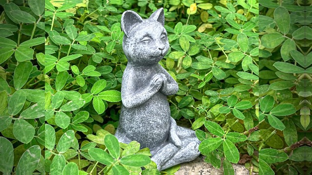 Meditierende Katze Buddha Figur Aus Harz – Yoga Dekoration Für Garten, Regal Oder Als Geschenk
