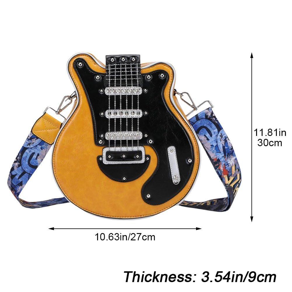 Amazon.co.jp: クロスボディバッグ ギター型 Puレザー ショルダー