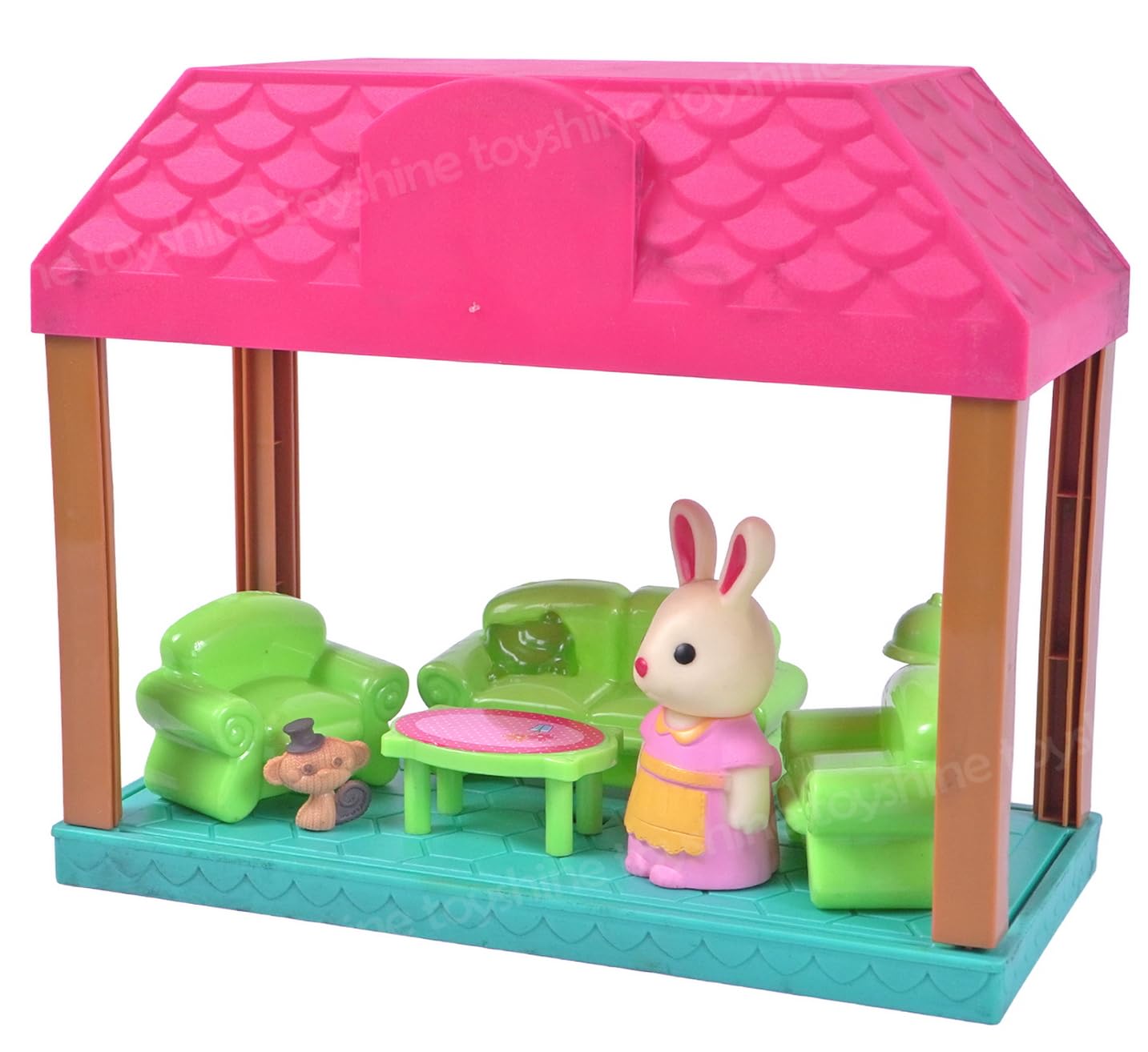Toyshine DIY Doll House Role Play Toy for Girls Pretend Play Villa House with Animal Figures Playset Toy , D-lite (B0CVDW48F7) Amazon Price History, Amazon Price Tracker