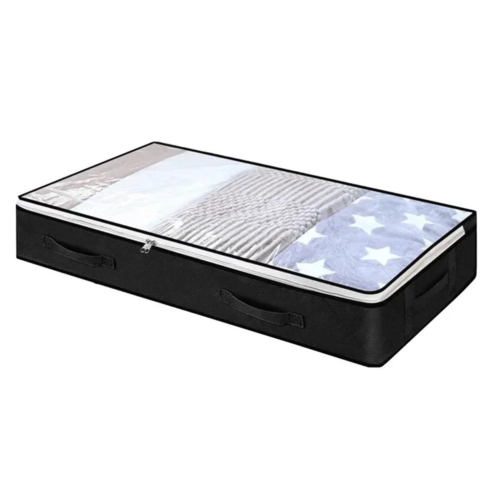 DHYUACN Sheet Storage Box Underbed Storage Bag Foldable Quilt Clothes Large Capacity Dustproof Bags(A 100-50-15cm)