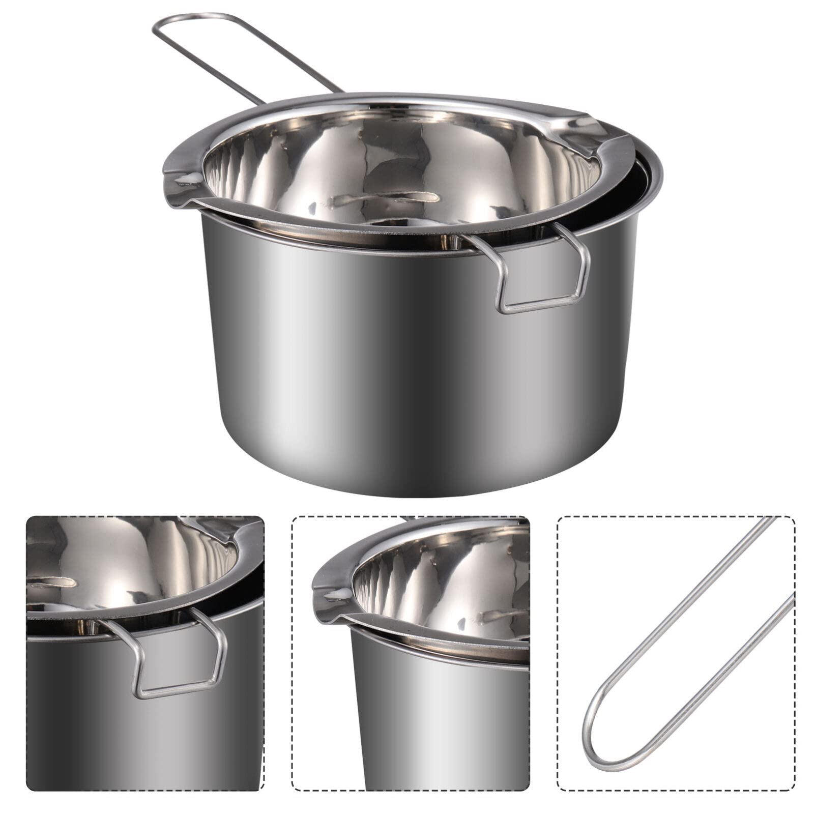 Alipis 1set Double Boiler Pot Stainless Steel Melting Pot for Chocolate Wax Cheese Ergonomic Handle Easy to Clean for Baking and Cooking - Image 4
