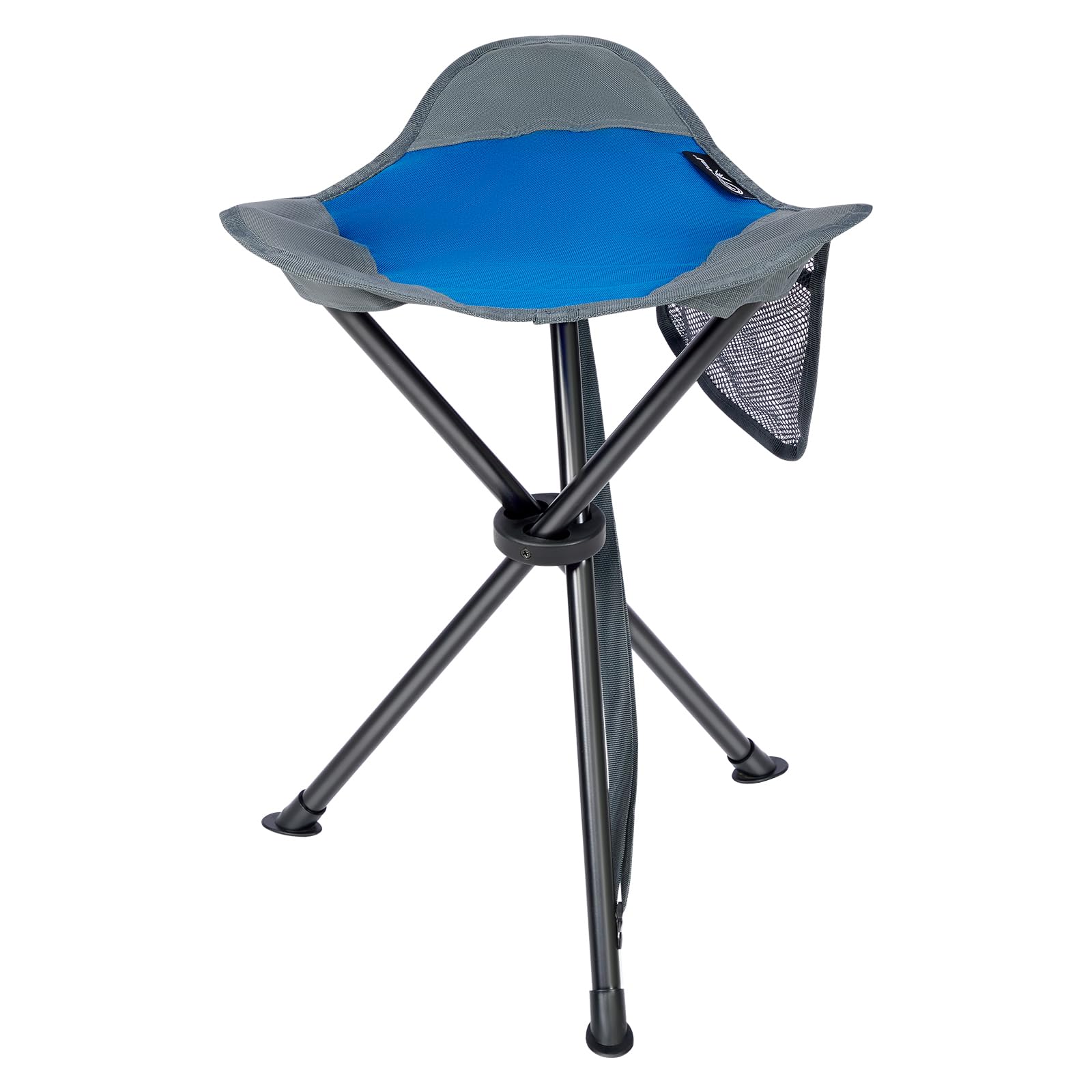 Portal Klapphocker Faltbar mit Seitentasche Dreibeinhocker Ultraleicht Tragbarer Angelstuhl 53.3cm Hoch 102KG Belastbar Campinghocker mit Seitentasche für Angeln Camping Wandern Schwarz