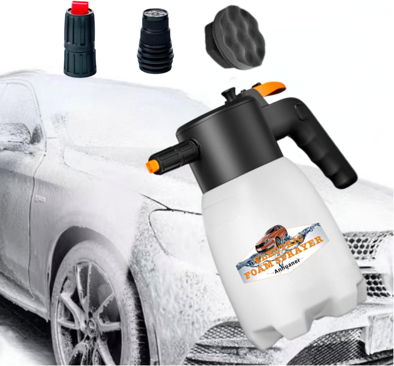 2025 New Upgrade Electric Foam Sprayer Car Wash, Pump Sprayer Battery Powered Rechargeable for Garden, Car pumpFoam Sprayer for Cleaning Detailing Handheld Spray Foam Gun