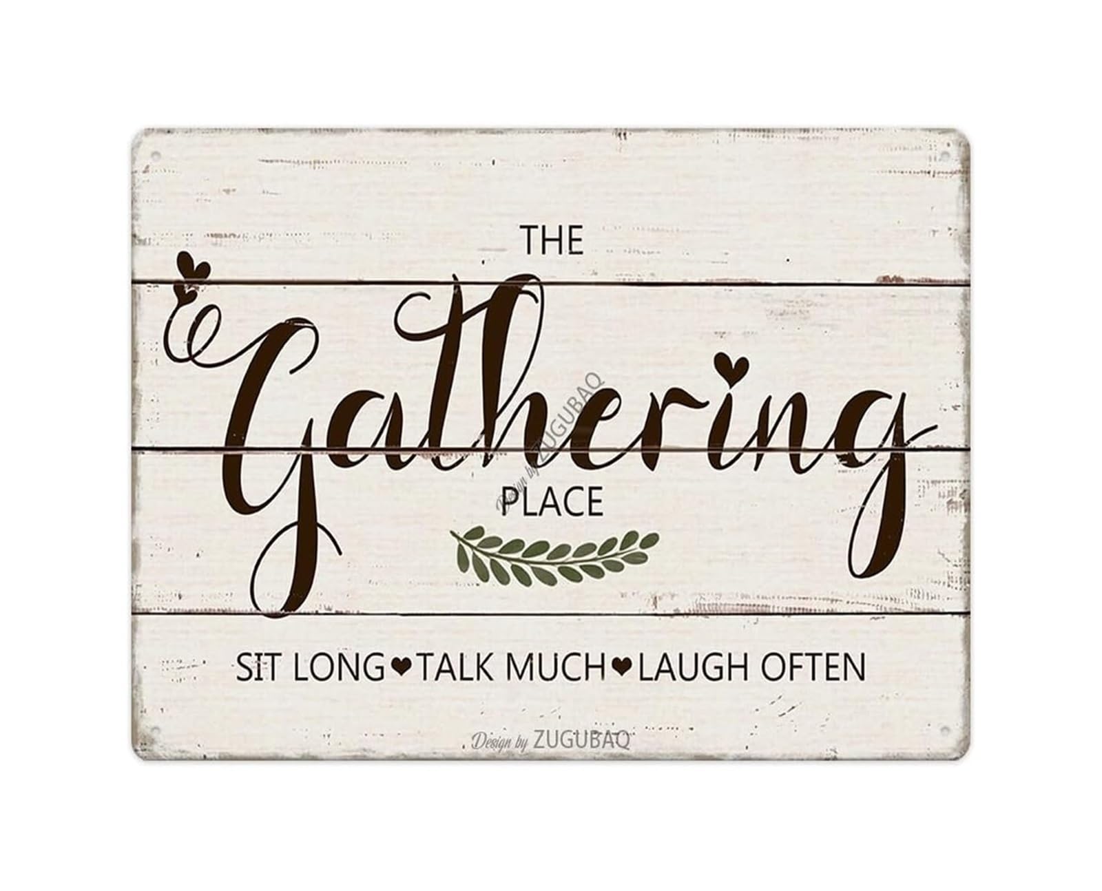 SMGLRUEAT Vintage Farmhouse Decor Metal Tin Sign Featuring Sit Long Talk Much Laugh Often Saying for Kitchen or Living Area 8 X 12 inch​