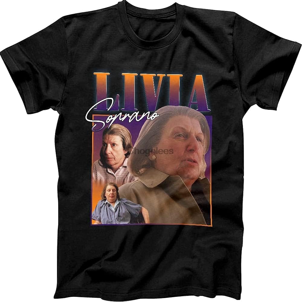 Livia Soprano Homage T-Shirt Vintage 90s Tee Mob Inspired T-Shirt Mens Black