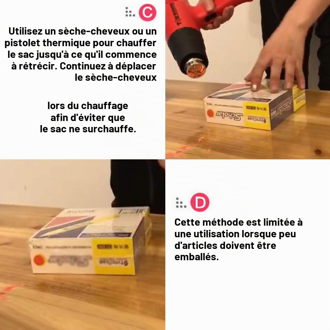 300 pcs Thermorétractable Sacs D'emballage, CNYMANY 9,9x16 12,7x19 13,2x24 cm Effacer Chaud Film rétractable De Chaleur pour Fait Maison Projet de Bricolage Emballage Savon Bougie Pot Bombe Cadeau