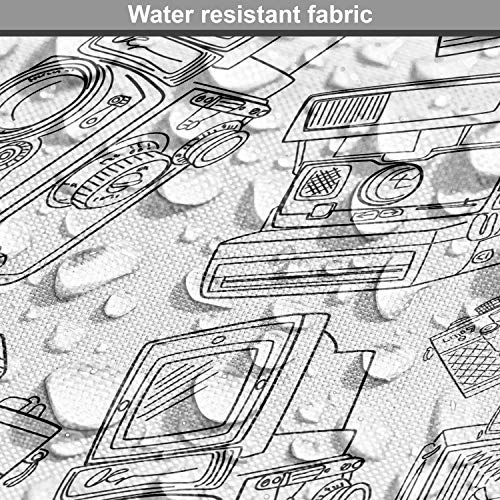 Image of Ambesonne Vintage Fabric by The Yard, Antique Old Camera Monochrome Design Photography Hobby Technology Theme, Decorative Fabric for Upholstery and Home Accents, 3 Yards, Charcoal and Grey