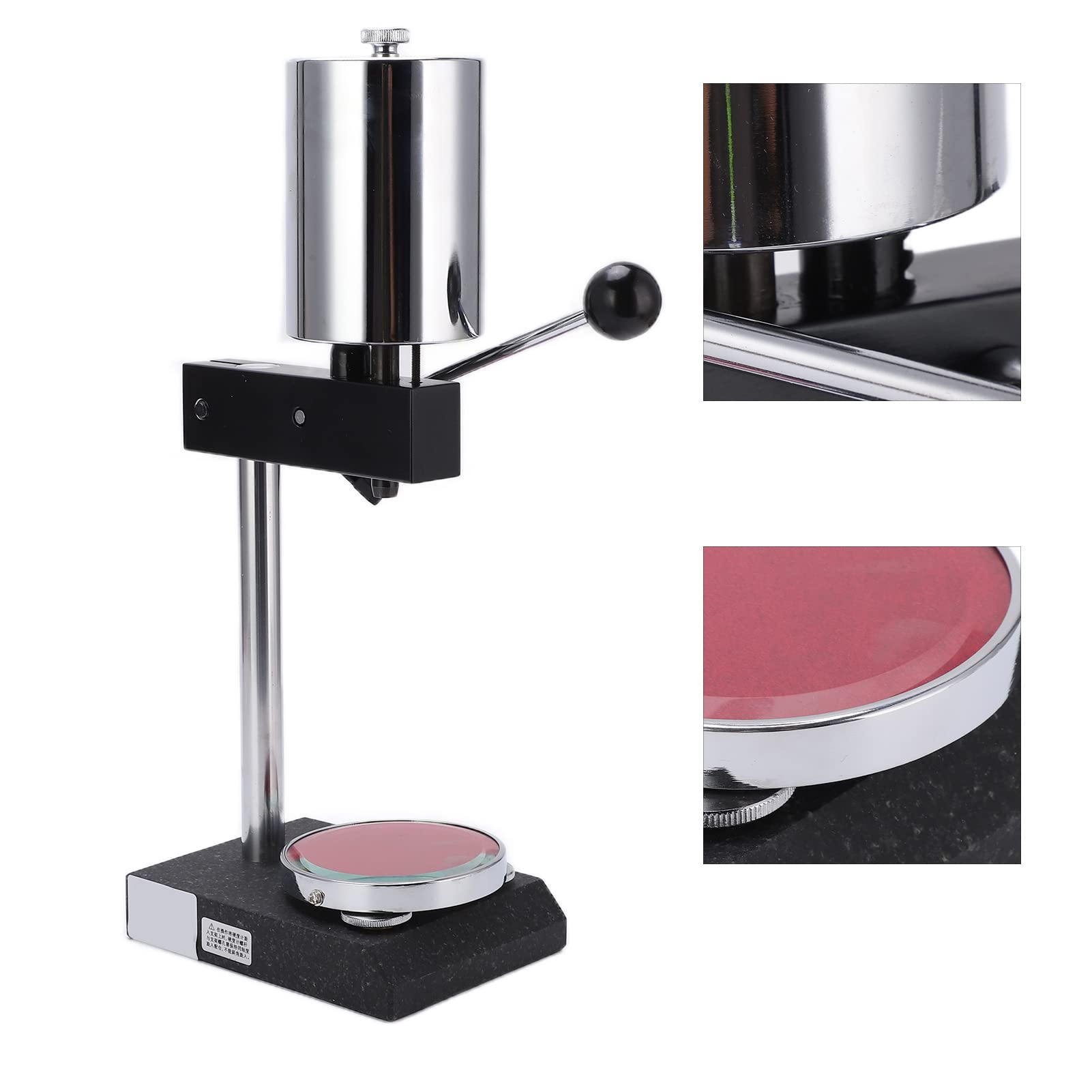 Soporte para Probador de Dureza, Soporte para Durómetro Shore con Base de Mármol Negro, Plataforma de Vidrio Templado para Pruebas de Caucho, Esponja y Espuma