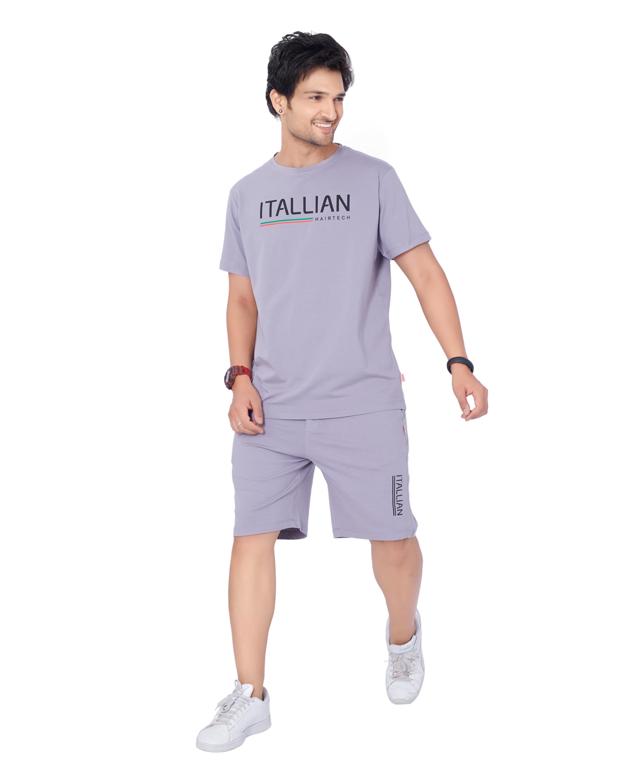 weet Cotton T-Shirt and Shorts Set for Men,Night Wear for Men,Men's Pyjama Set 116-picture-41
