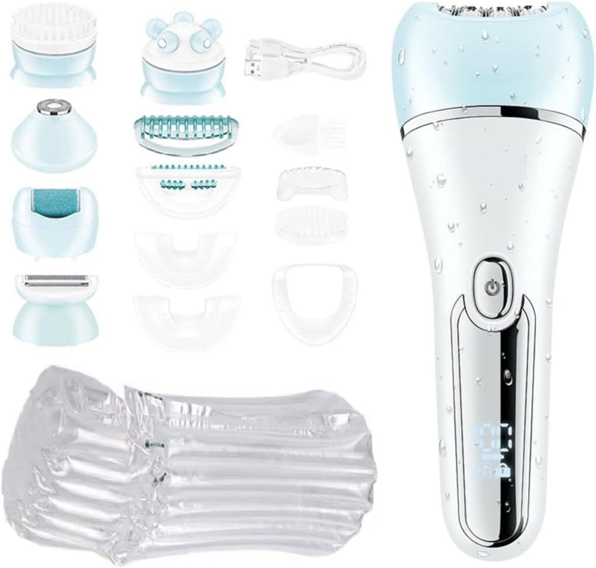 Dusk Razor for Women Electric Women Epilator Female Shaver Leg Body Hair Removal Lip Chin Depilatory Lady Bikini Trimmer Facial Hair Remover(White Without Box)