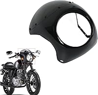 Vista 6 de Faro delantero de motocicleta de 7 pulgadas, parabrisas protector universal para la mayoría de las motocicletas Faro redondo negro mate negro