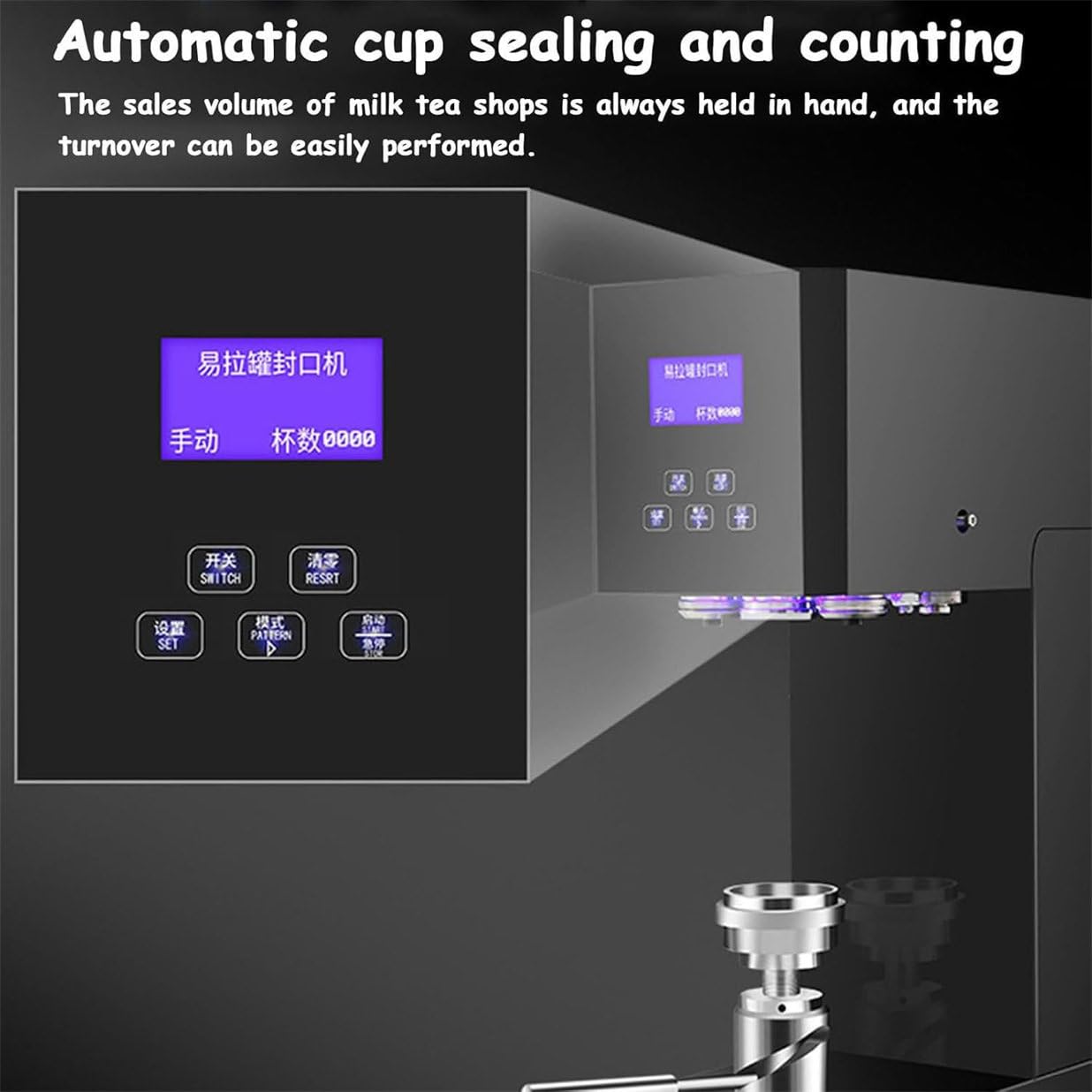 Cerradora De Latas De Sobremesa Comercial, Máquina Selladora Inteligente Semiautomática De Latas De Cerveza Con Altura Ajustable, Selladora Eléctrica De Vasos Para Latas De Aluminio Y Plástico White