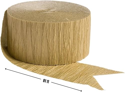 Miniatura 2 de Rollo de papel crepé envuelto en oro, 81 pies (1 unidad), ideal para impresionantes manualidades, decoración de fiestas y más