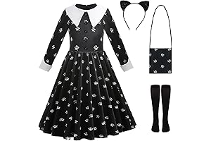 Wednesdays Iconic Wednesday Addams Costume for Girls