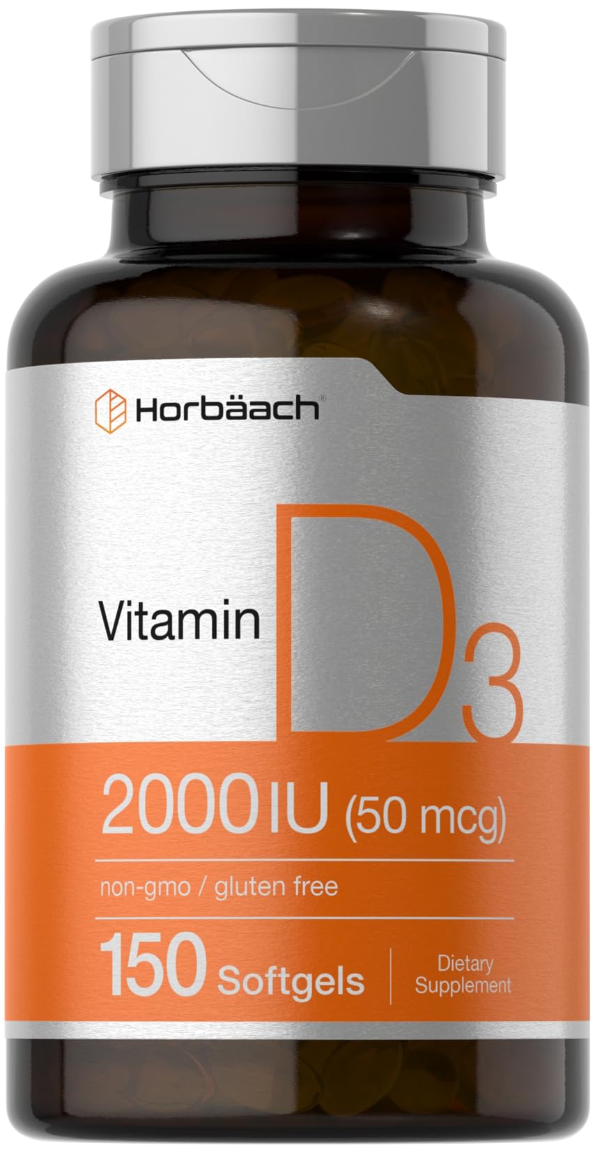 Horbaach Vitamin D3 2000IU Softgels | 150 Count | 50mcg Cholecalciferol