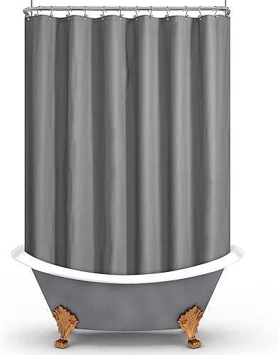Miniatura 25 de Mrs Awesome Forro de cortina de ducha negro con 3 imanes, 72x72 pulgadas, plástico premium flexible y resistente para forro de cortina de ducha