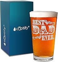 Vista 1 de Best Dad Ever Grabado en una pinta de vidrio de cerveza de 16 onzas, idea única de regalo para papá nuevo para anuncio de bebé, nuevo bebé, día