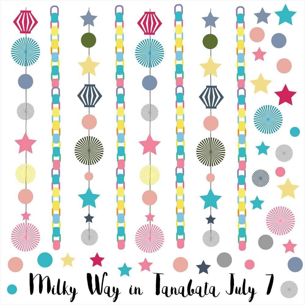 ウォールステッカー 七夕 たなばた 笹 飾り 短冊 星 天の川 シール式 彦星 竹 装飾 90 90cm クリスマス特集22 織姫 Wsl Ws おしゃれ