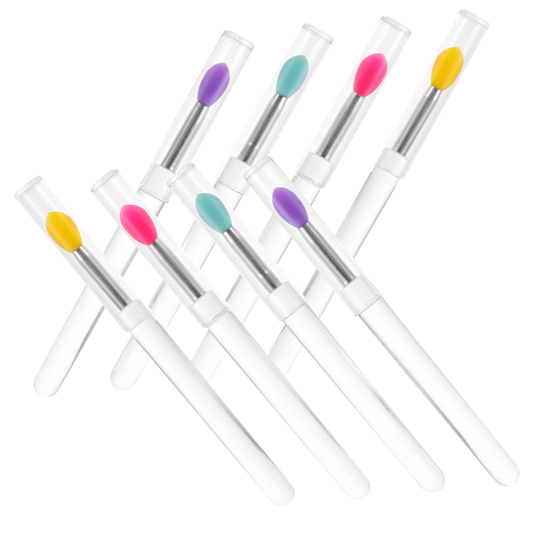 Mikinona Silicone Lip Brush Applicators 8pcs Lip Makeup Brush Set Multi-use Portable for Women