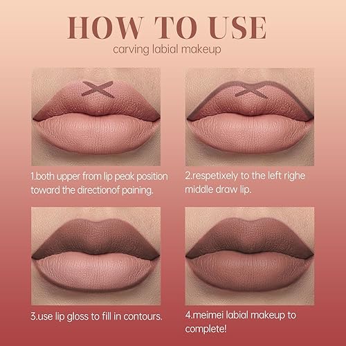 Matte Liquid Lipstick and Lip Liner Set, Long Lasting Waterproof Lip Gloss Set, High Pigmented Lip Makeup Kit for Women (10#, 1Pcs)(08#,1 Count (Pack of 1))
