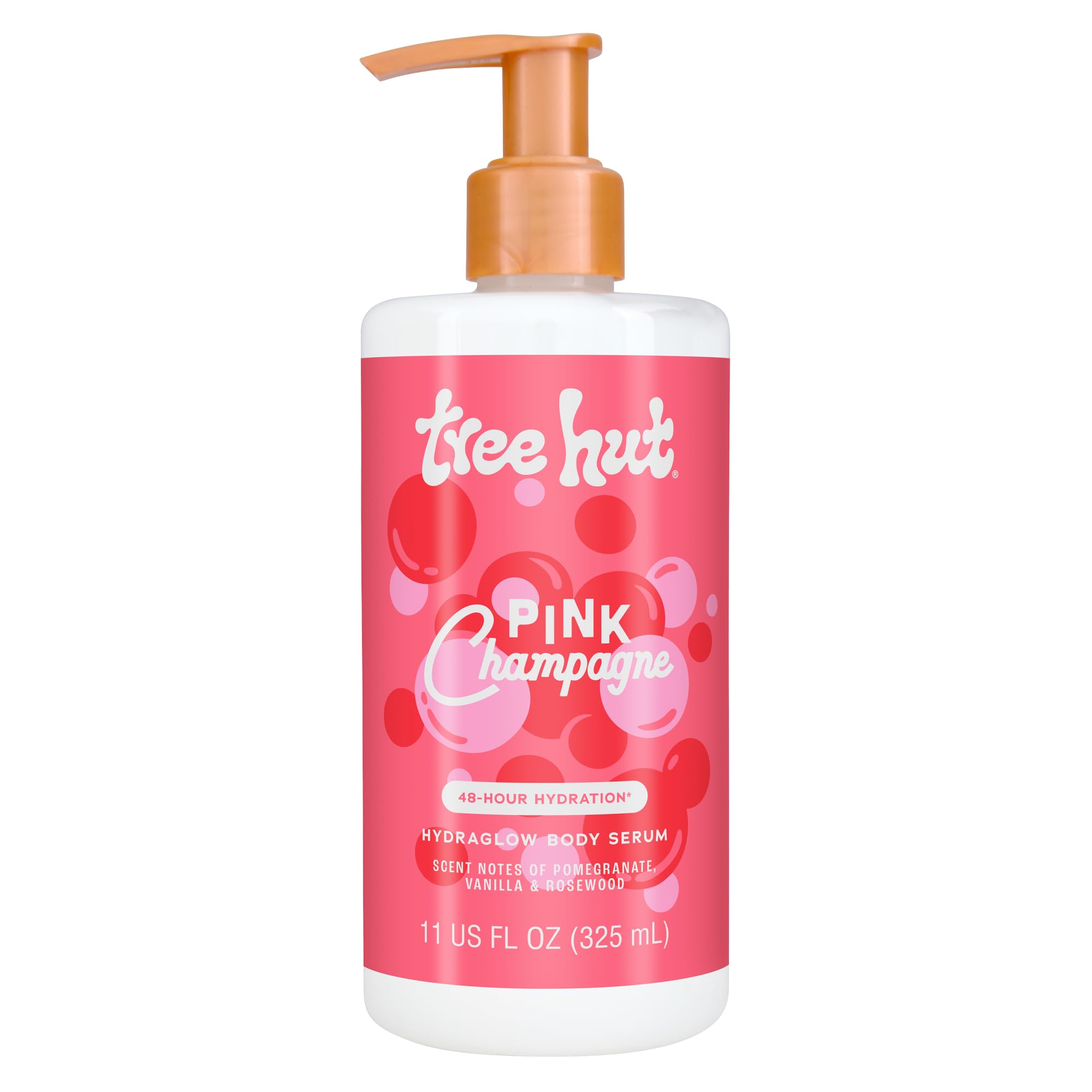 Tree Hut Pink Champagne Hydraglow Body Serum, Brighten & Hydrate, with Hyaluronic Acid, Vitamin C & Niaciamide, 11 Oz.