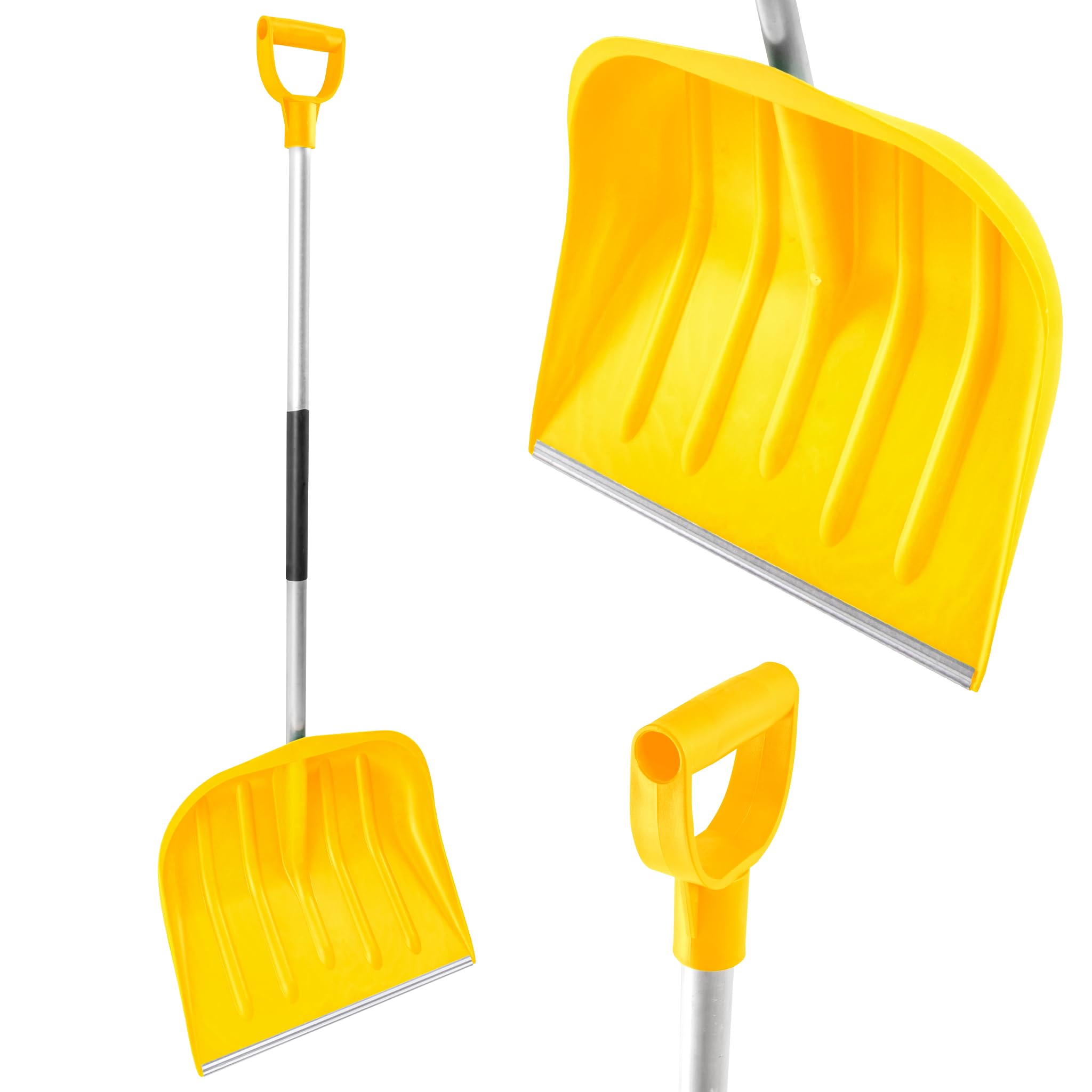 KB Tools Snow Shovel for Driveway – Heavy Duty Polypropylene Snow Shovels with Aluminium Handle – Cordless Snow Shovel for Garden, Yard, Patio – Recycled Material – Made in EU