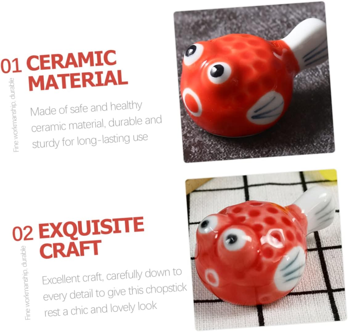 Ceramic Fish Chopstick Rest Set of 4 Japanese Style Decorative Chopsticks Holder for Dining Table Portable Kitchen Utensil Stand