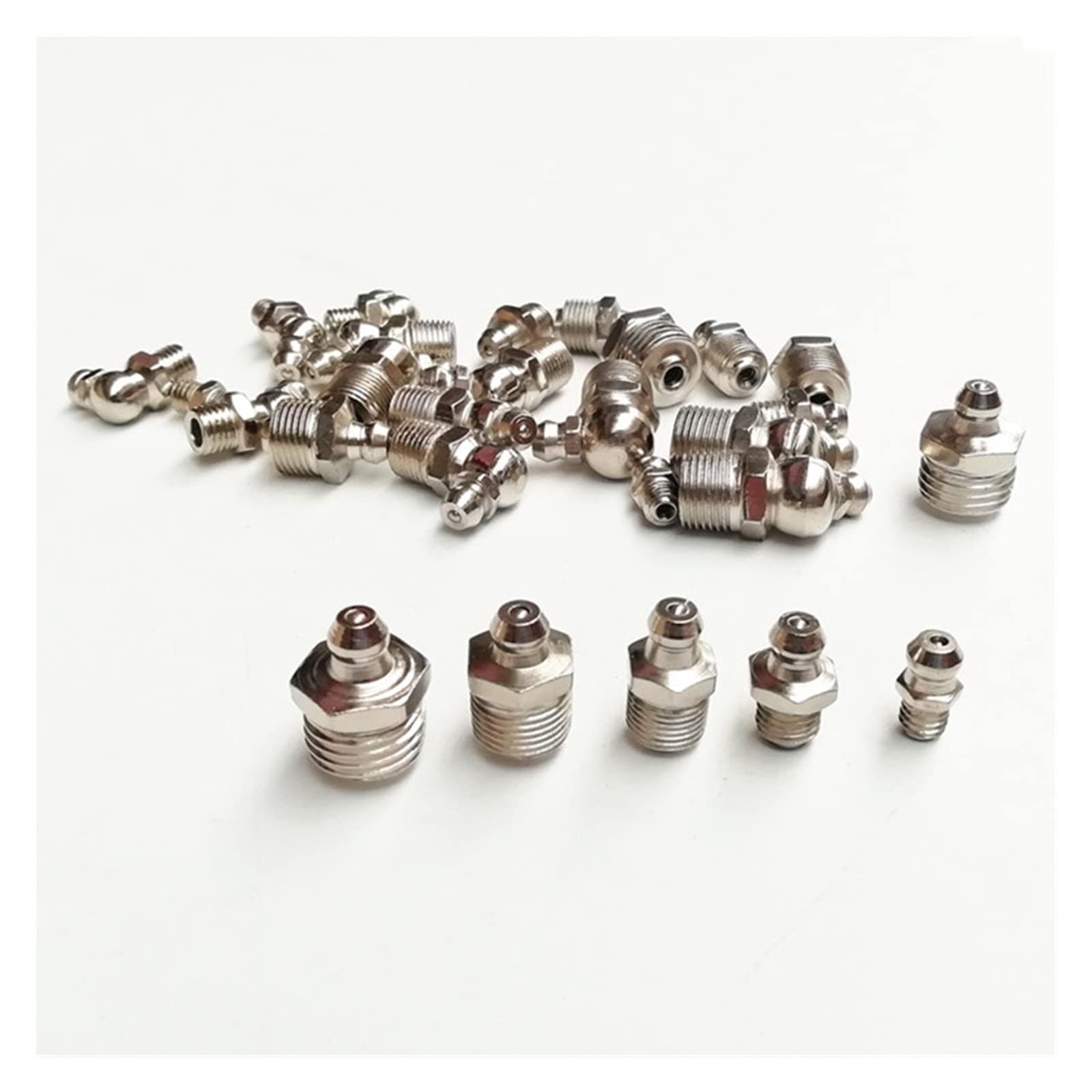 Zestaw mosiężnych smarowniczek, 10 szt. Uniwersalnych złączek do smarownic M6-M12 0/45/90 stopni Gwint zewnętrzny Złączka Zerk(M12 X 1 Straight)