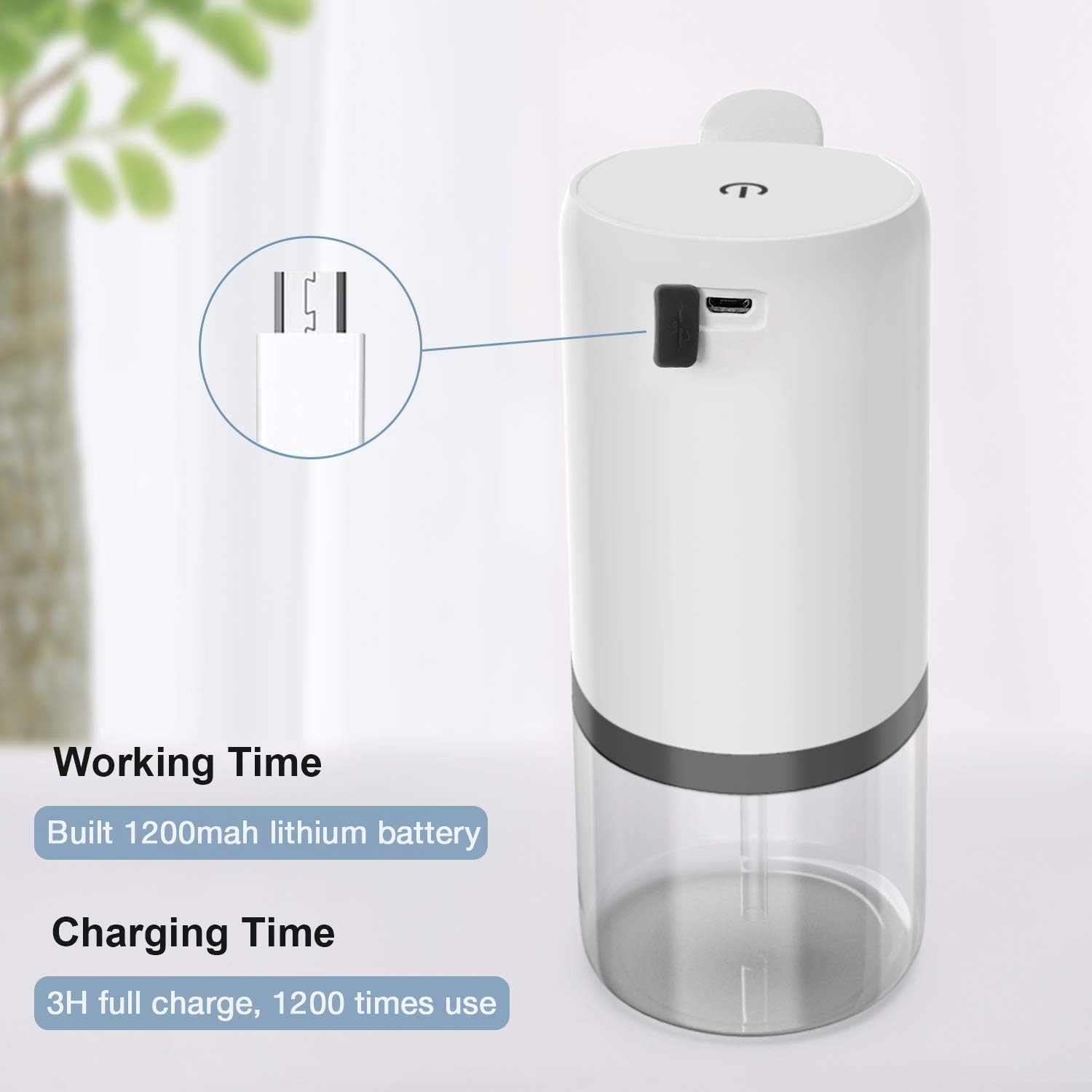 LDeisgn Soap Dispenser,Premium Automatic Soap Dispenser,14oz/400ml USB Rechargeable Touchless Soap Dispenser for Kitchen, Bathroom, Office, Hotel