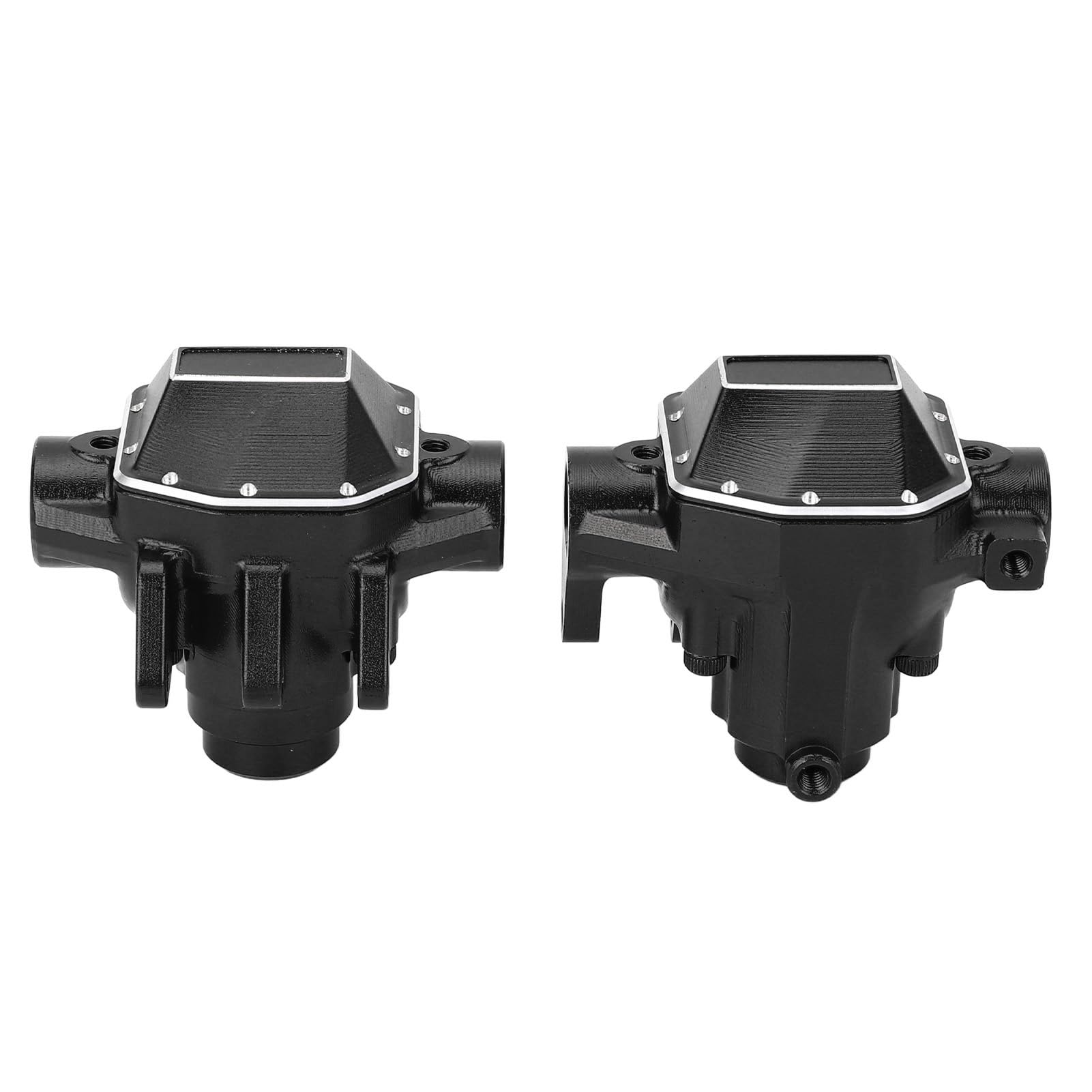 2-częściowy zestaw RC obudowa przedniej i tylnej osi ze stopu aluminium RC Crawler obudowa osi do SCX10 PRO (czarny)