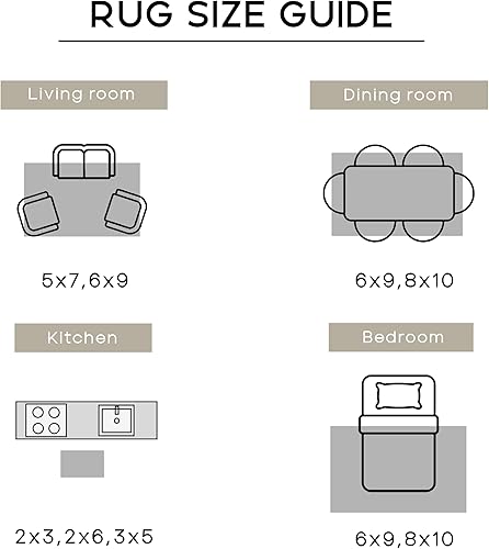 Miniatura 7 de Alfombra bohemia neutra para sala de estar, lavable de 5 x 7 pies, estilo vintage, rústico, moderno, estilo rural, fácil de limpiar, resistente a