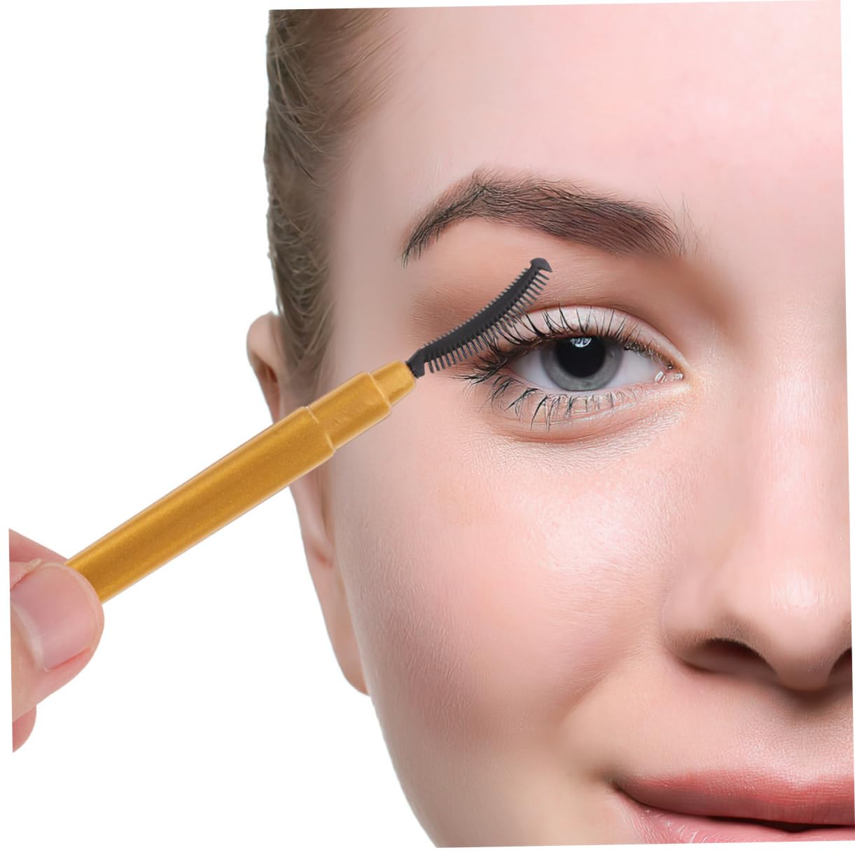 FOMIYES Silicone Eyelash Brush Set 8pcs Makeup Brushes Travel Case Gentle Bristles for Mascara Application