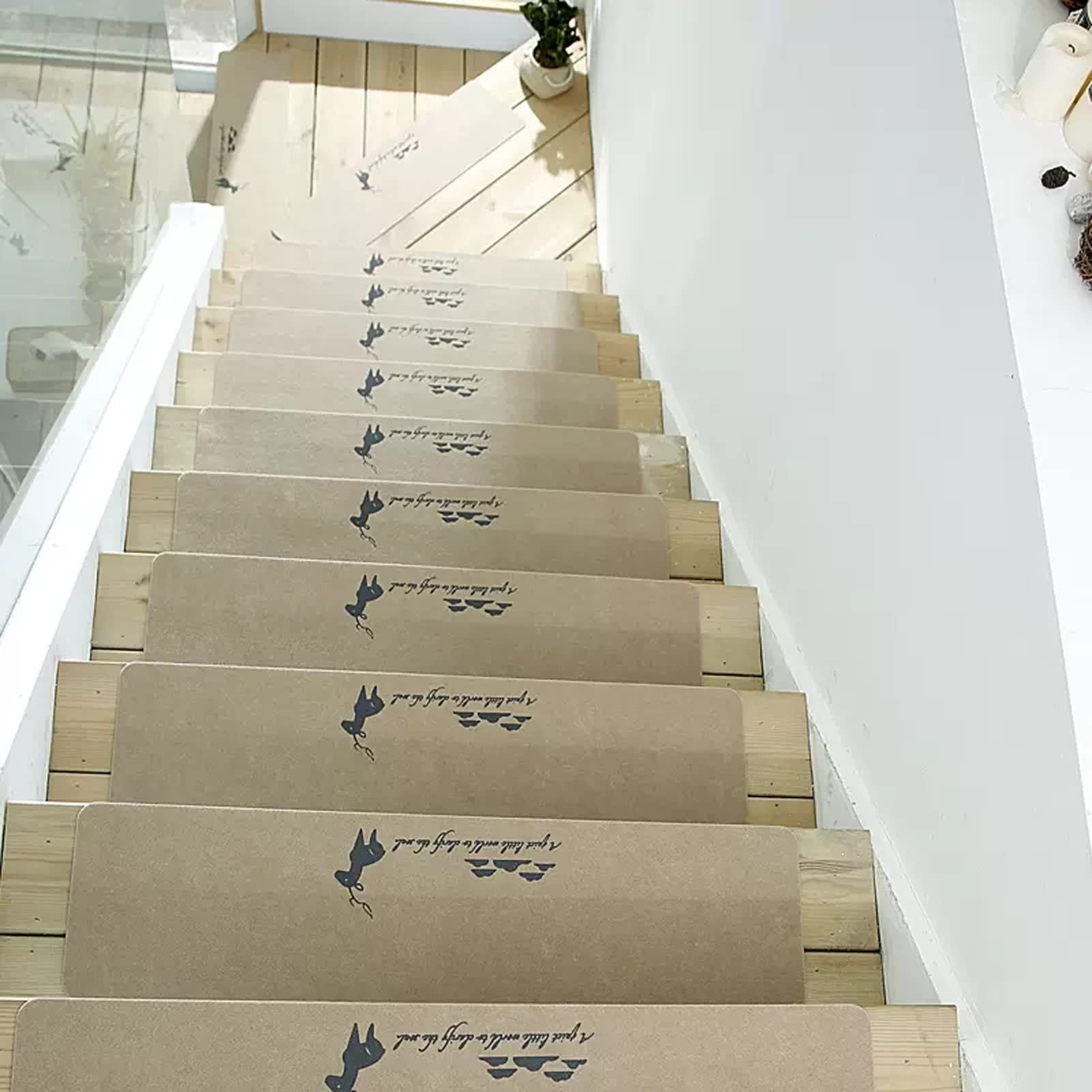 YTBHSHXZ stair treads， Non-Skid Indoor Runner Floor Mat Stair for Kids Elders and Pets(4,3PCS)