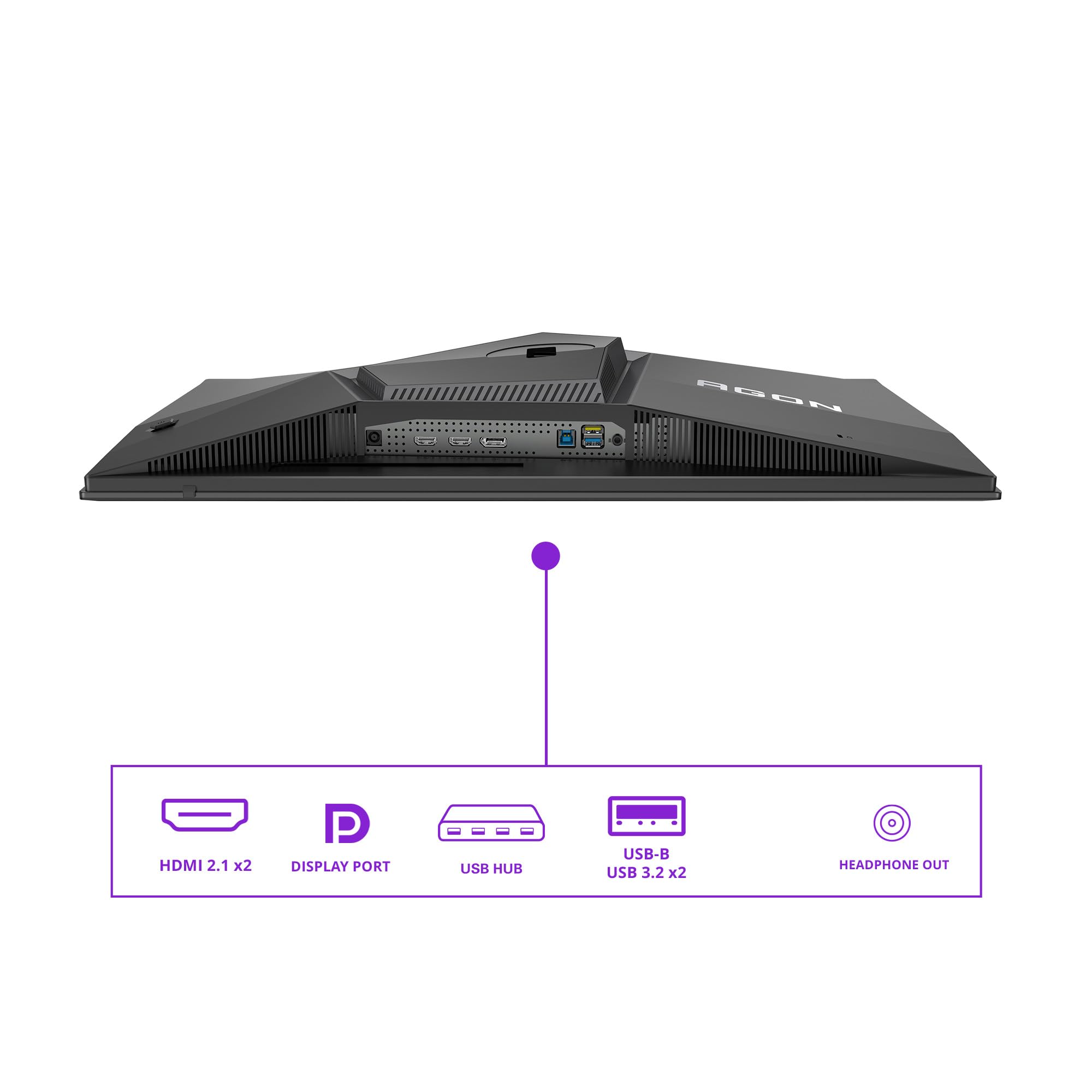 AOC AG276QKD2 da 26,5 pollici WQHD Monitor, 500Hz, 0,03ms, Adaptive Sync, FreeSync Prem., G-Sync Comp., regolazione dell'altezza, altoparlanti, (2560x1440 HDMI 2x 2.1 DP USB Hub) Nero/Grigio scuro