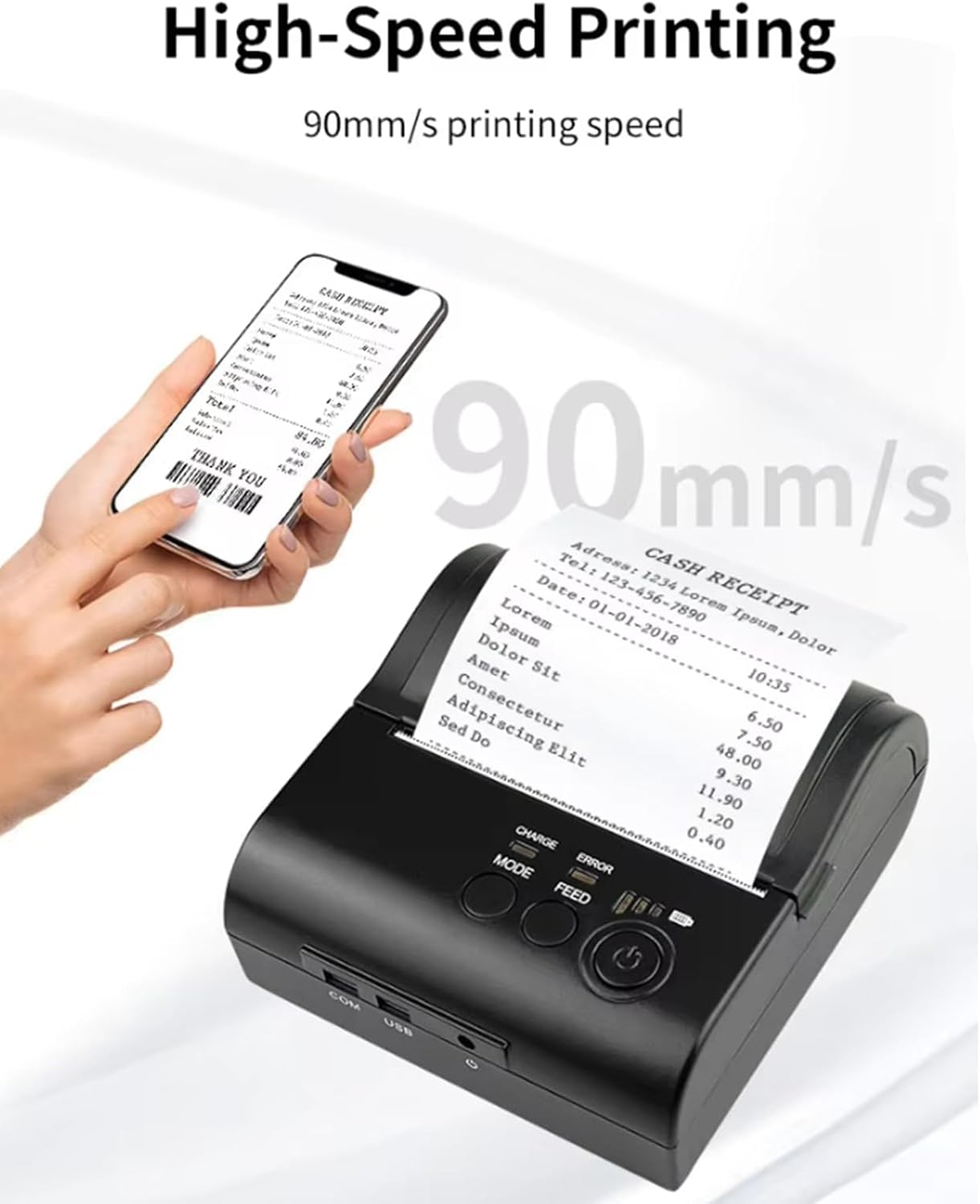 80mm bluetooth portable thermal receipt printer,only compatible with android/Windows,3 inch Ticket wireless android bill invoice printer for small business,IS NOT compatible with iphone/ipad/MAC,