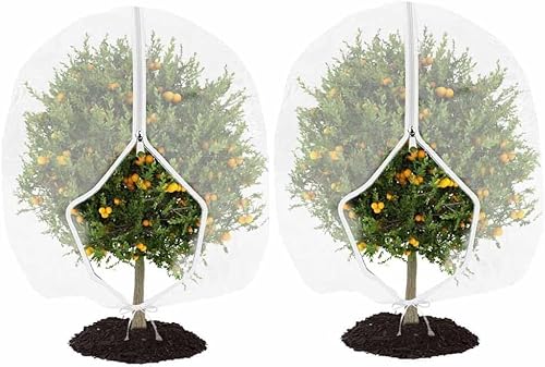 Red de 2 piezas a prueba de pájaros con cremallera, adecuada para jardines, árboles frutales, arbustos, verduras, fresas, etc., con cordón, puede cubrir el marco