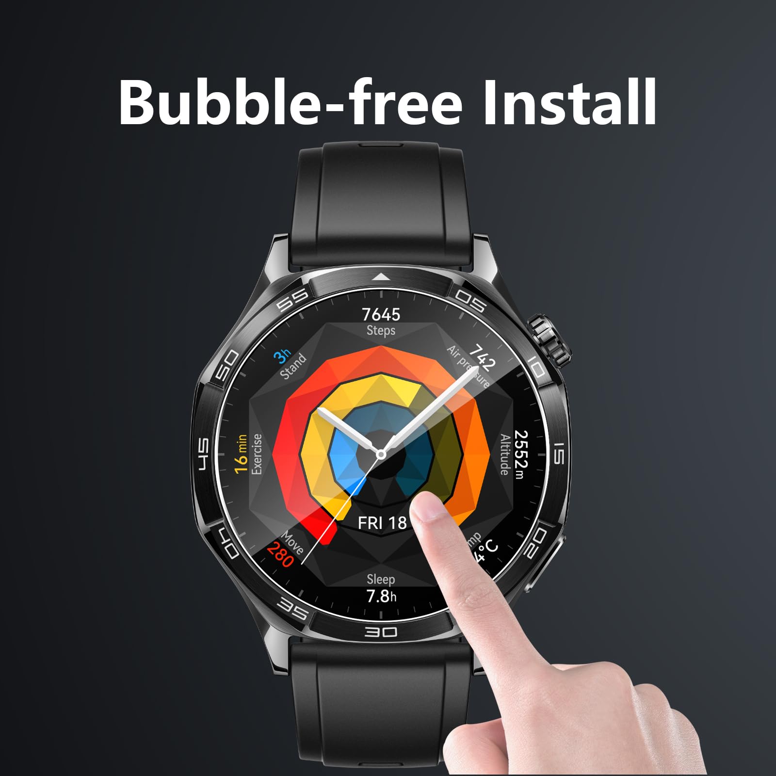 Folia ochronna do Huawei Watch GT5 46 mm do szkła pancernego, 3 sztuki folii ze szkła hartowanego, folia ochronna na wyświetlacz odporna na zarysowania do Huawei GT 5 46 mm, ultra cienka