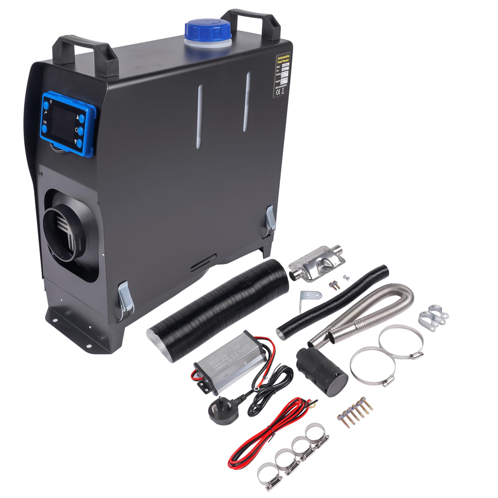 Zestaw ogrzewania postojowego, 12 V/24 V, 8 kW, nagrzewnica powietrza na olej napędowy ze sterowaniem Bluetooth i wyświetlaczem LCD do przyczep kempingowych, ciężarówek, łodzi, autobusów, szybkie na
